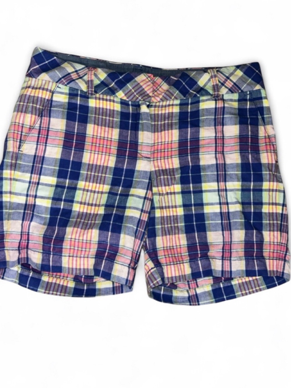 Talbots blue, pink plaid shorts size 8 #preppy #plaid